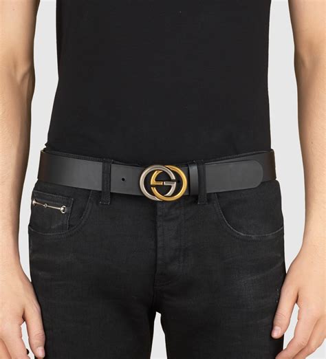 gucci black leather belt women.